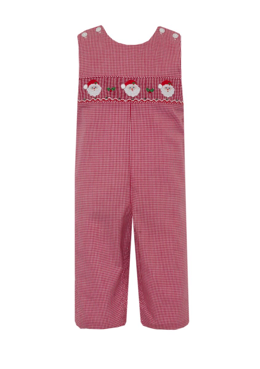 Santa Smocked Red Gingham Longall