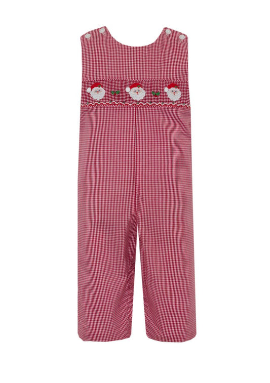 Santa Smocked Red Gingham Longall
