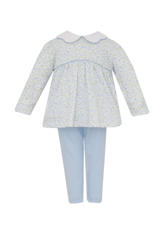 Caroline Tunic Set, Tiny Blue Floral