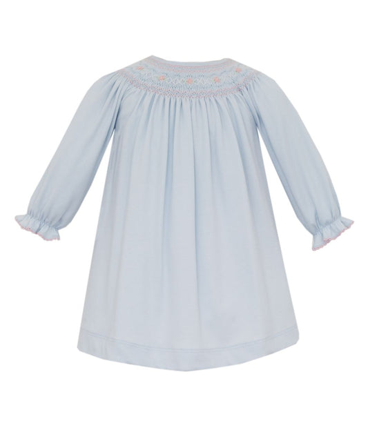 Olivia Light Blue Knit Bishop Dress
