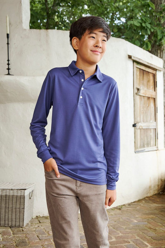 Waypoint Long Sleeve Polo, Navy