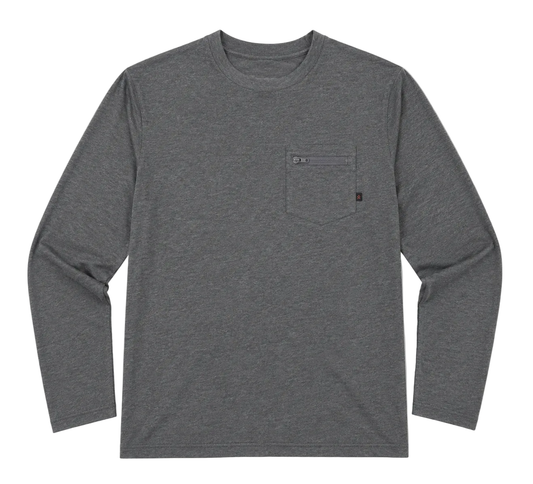 Mayfly Bamboo Long Sleeve Tee, Heather Grey