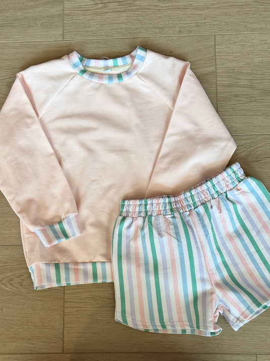 Multi Stripe Sweatshirt Set