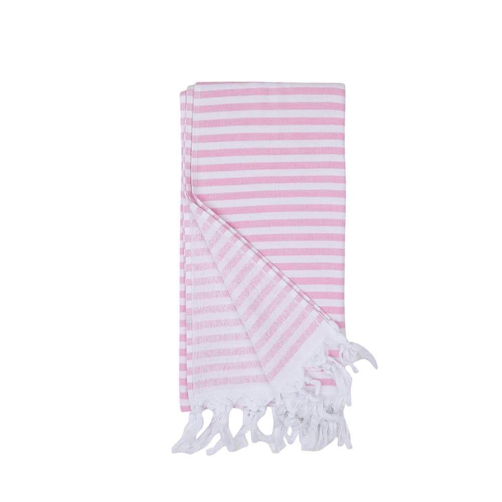 Turkish Beach Towels with Terry Backing, Multiple Colors