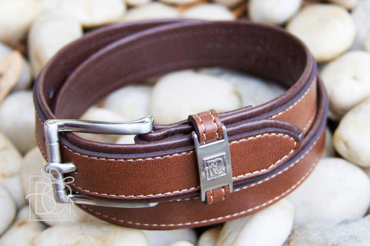 Genuine Leather Belt-Brown/Light Brown