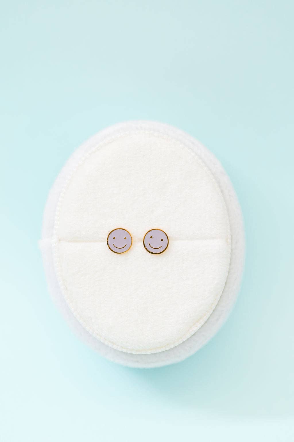 Lavender Smiley Stud Earrings