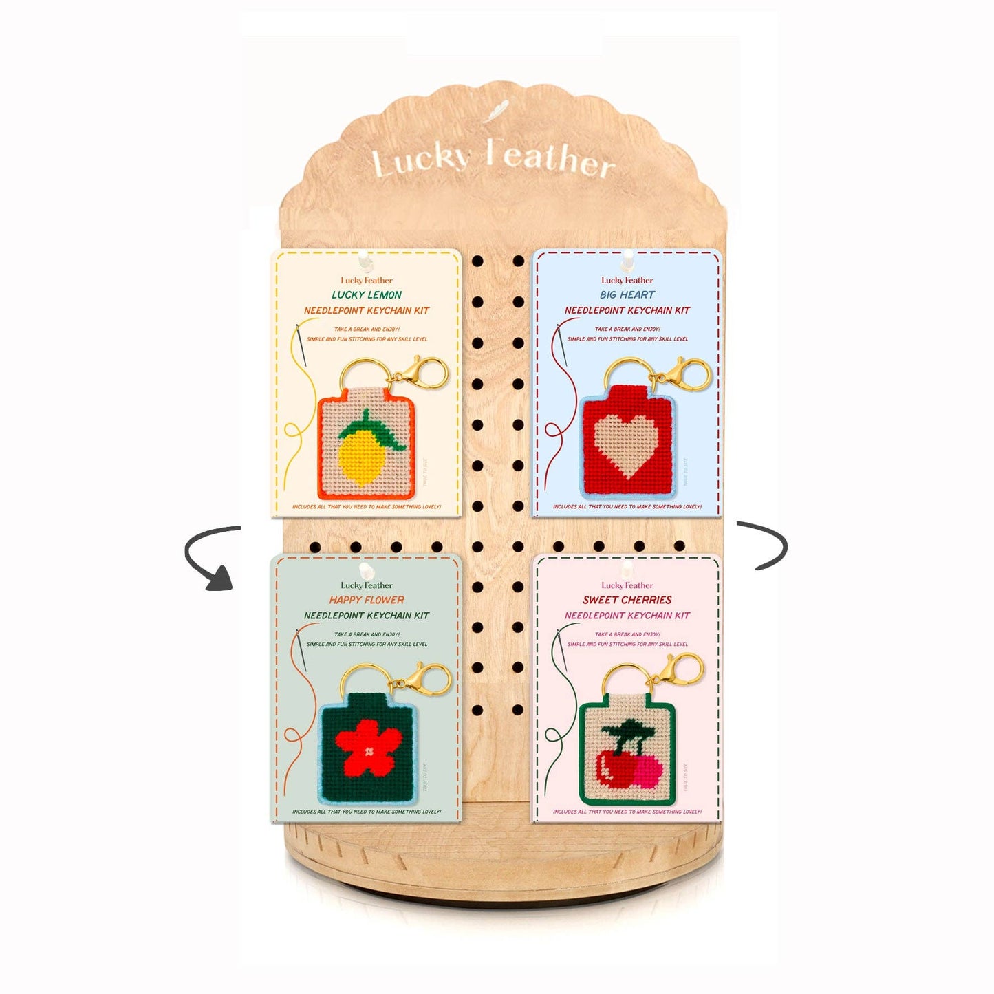 Needlepoint Keychain Bundle - 4 Styles