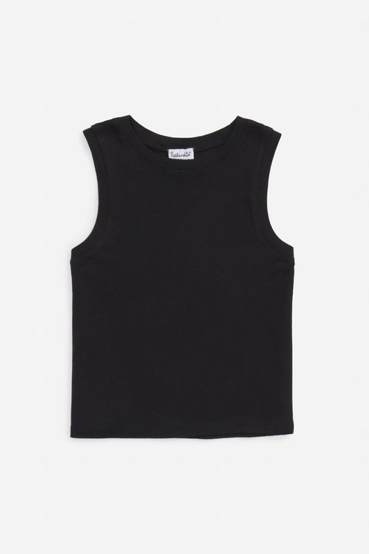 High Neck Tank - Black