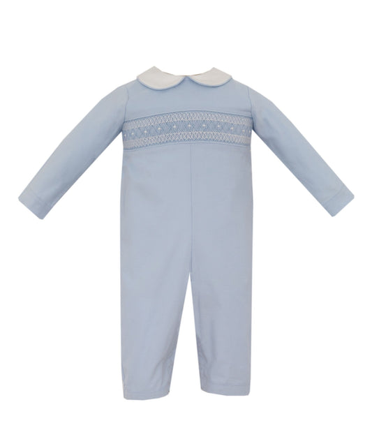 Ethan Light Blue Corduroy Long Romper
