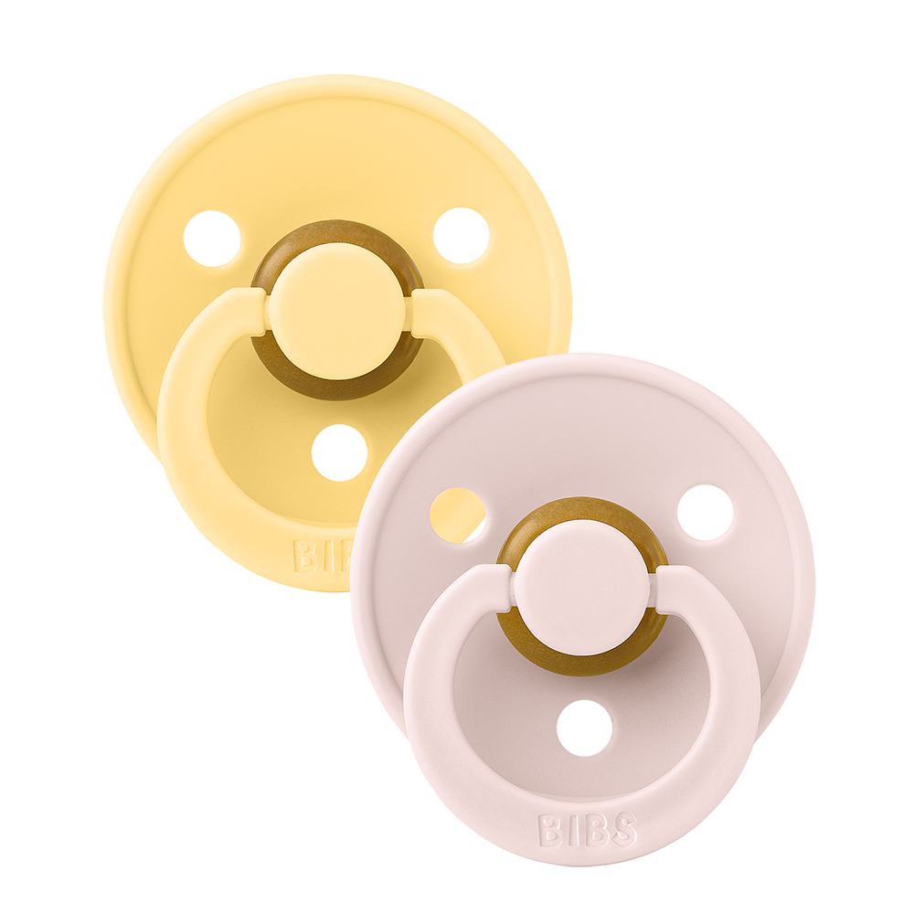 BIBS Colour 2 Pack Pacifiers  - Pale Butter/Petal