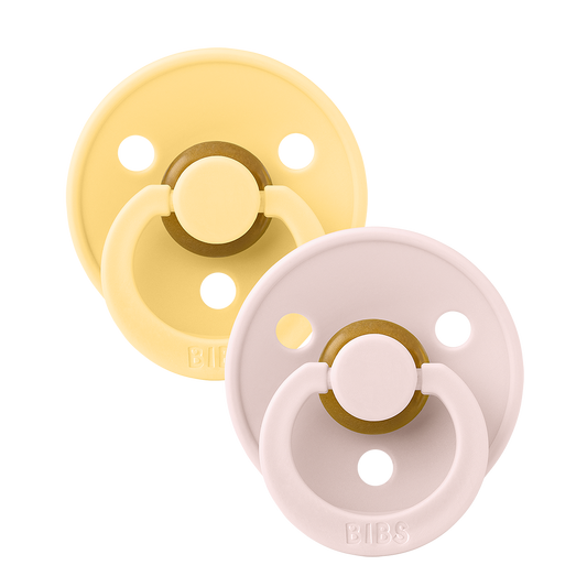 BIBS Colour 2 Pack Pacifiers  - Pale Butter/Petal