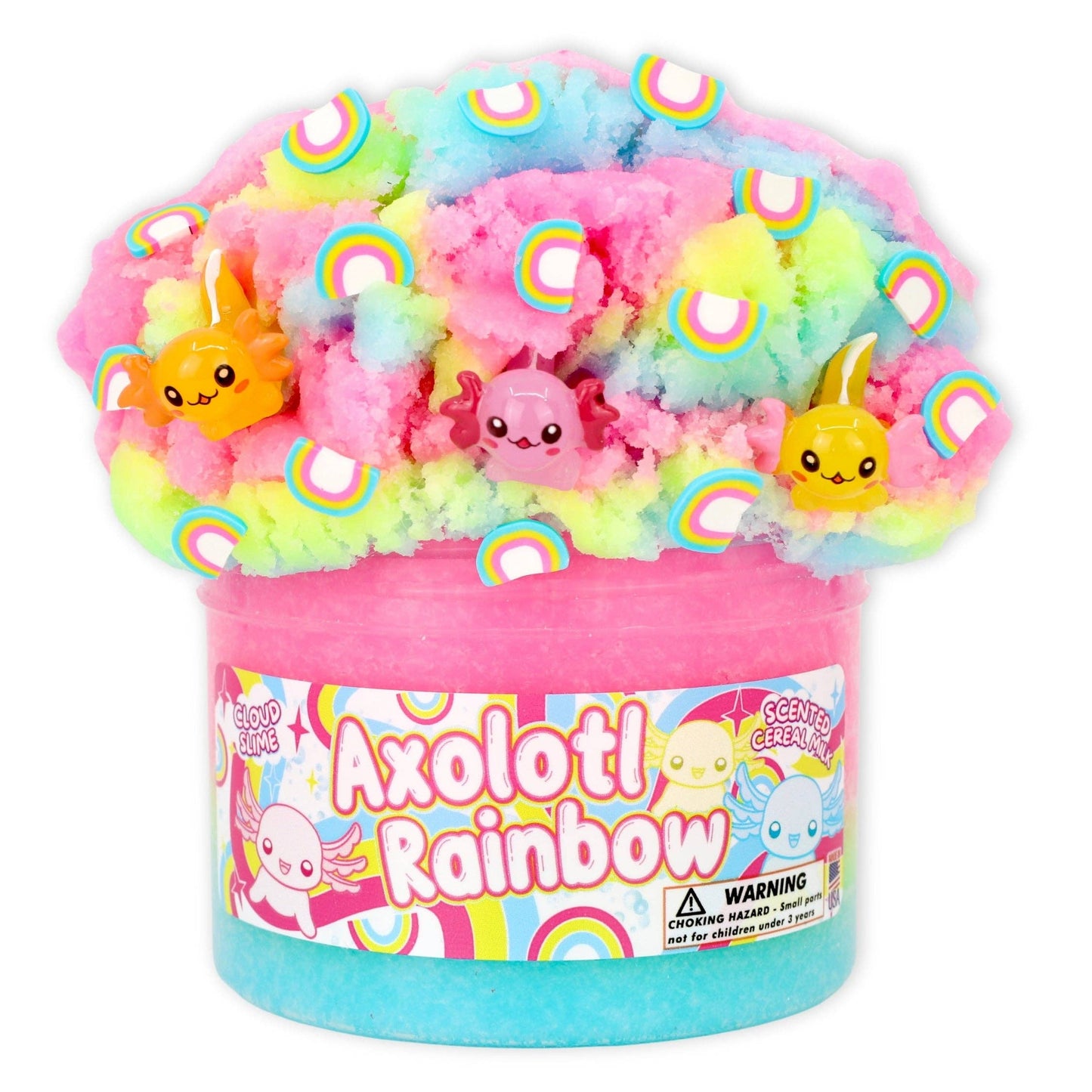 Axolotl Rainbow - Cloud Textured Slime