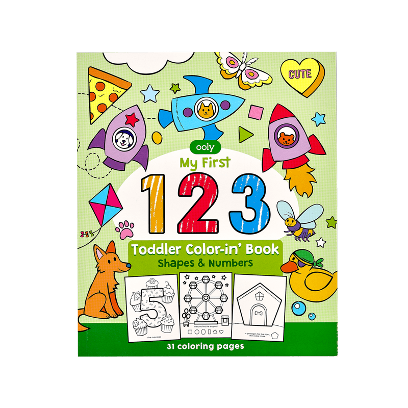 123: Shapes & Numbers Toddler Color-In' Book