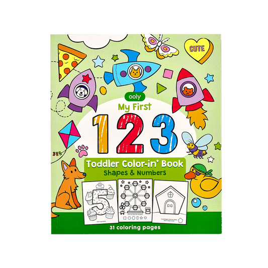 123: Shapes & Numbers Toddler Color-In' Book