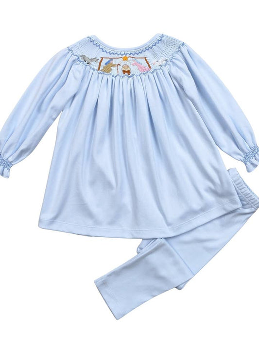 Nativity Hand Smocked Pants Set