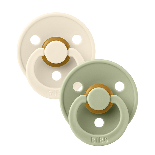 BIBS Colour 2 Pack Pacifiers  - Ivory/Sage
