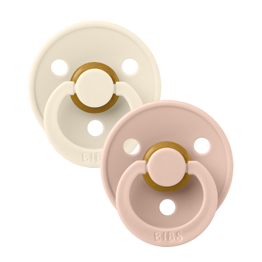 BIBS COLOUR 2 Pack Pacifiers - Ivory/Blush