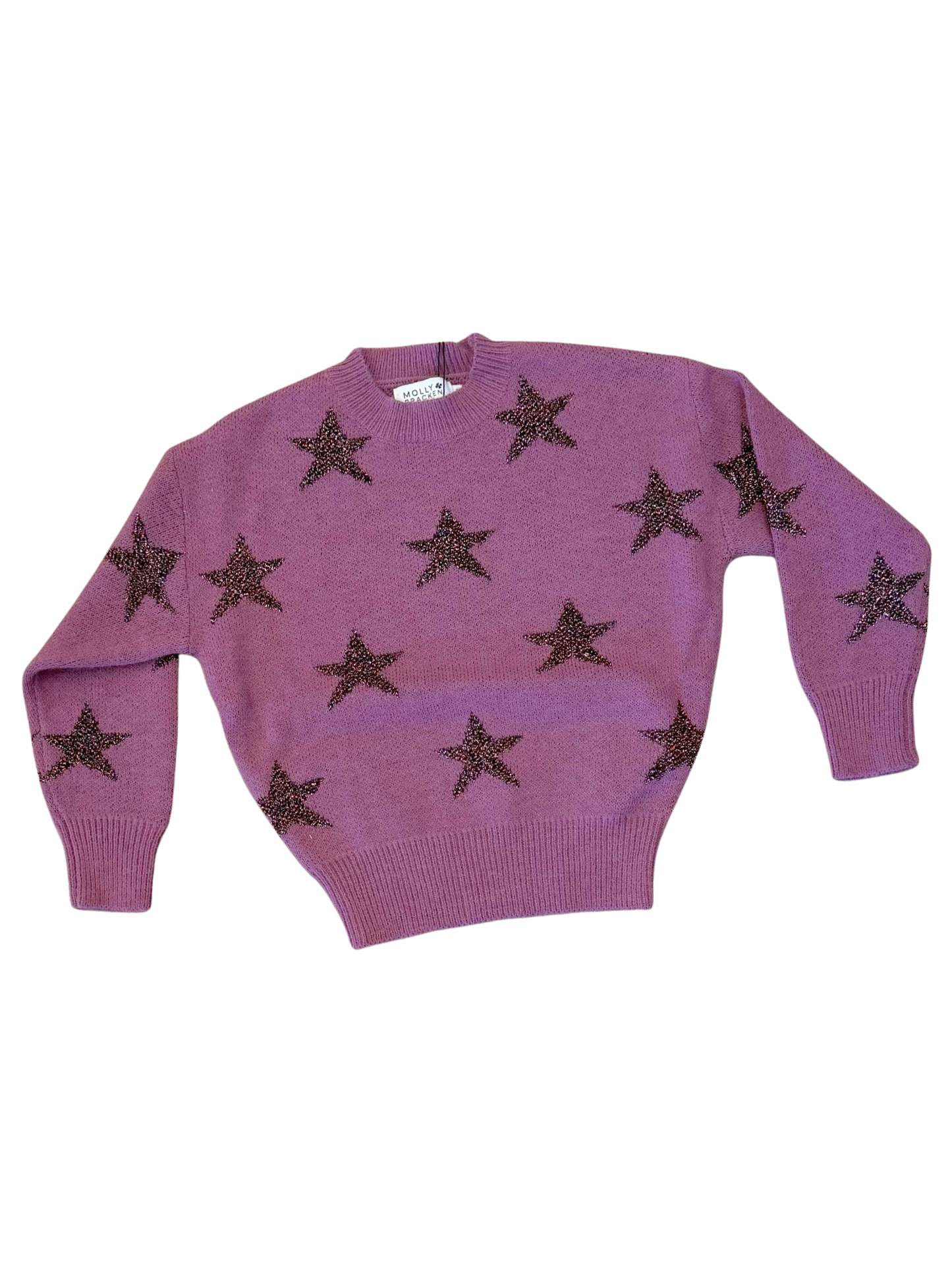 Metallic Star Sweater, Plum
