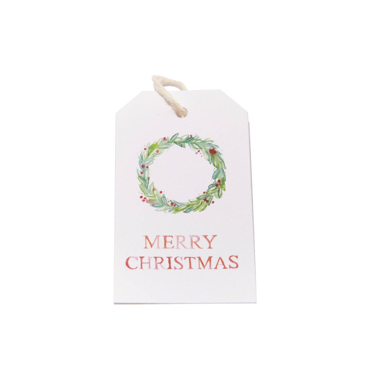 "Merry Christmas" Wreath Holiday Gift Tag Set
