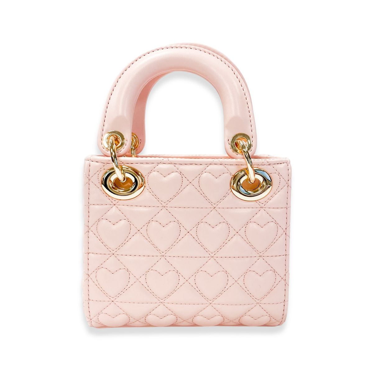 Heart Quilted Bag, Pink