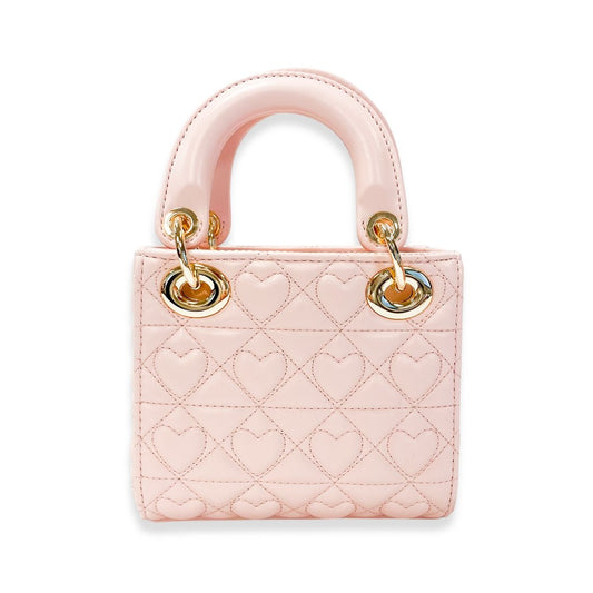 Heart Quilted Bag, Pink