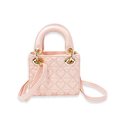 Heart Quilted Bag, Pink