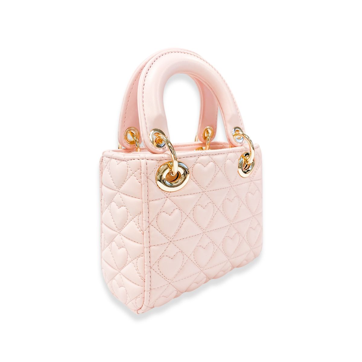 Heart Quilted Bag, Pink