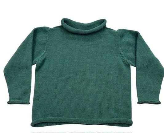 Rollneck Sweater, Hunter Green