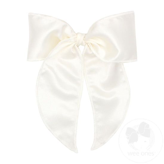 Satin Fabric Bow, Off White