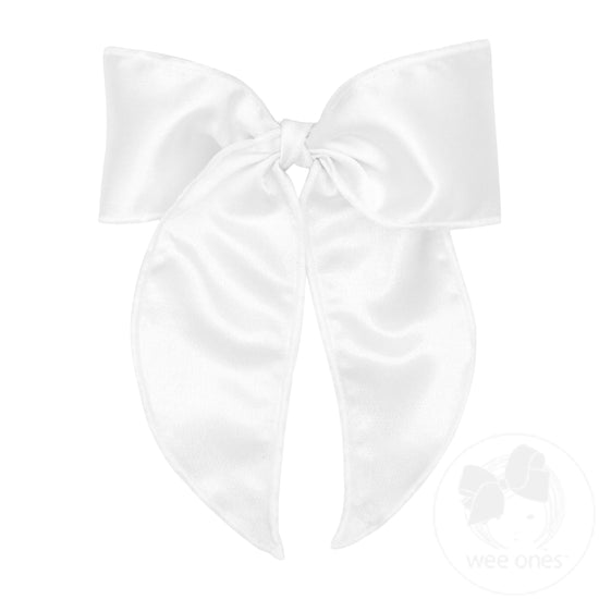 Satin Fabric Bow, White