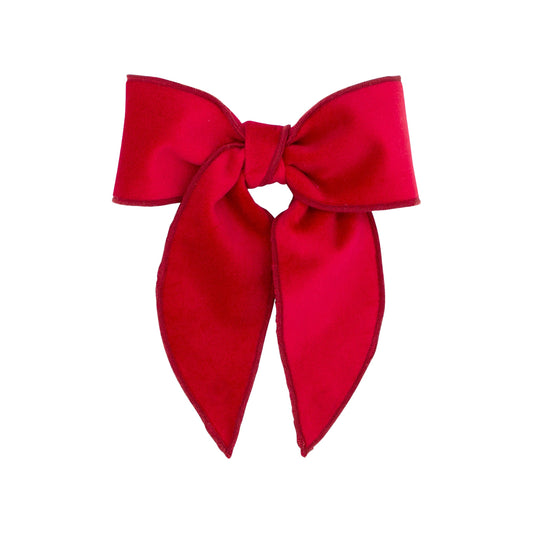 Velvet Fabric Bow, Cranberry