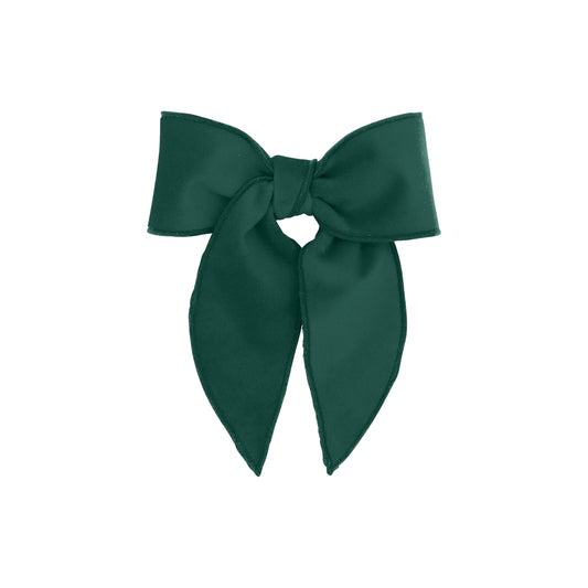 Velvet Fabric Bow, Forest Green