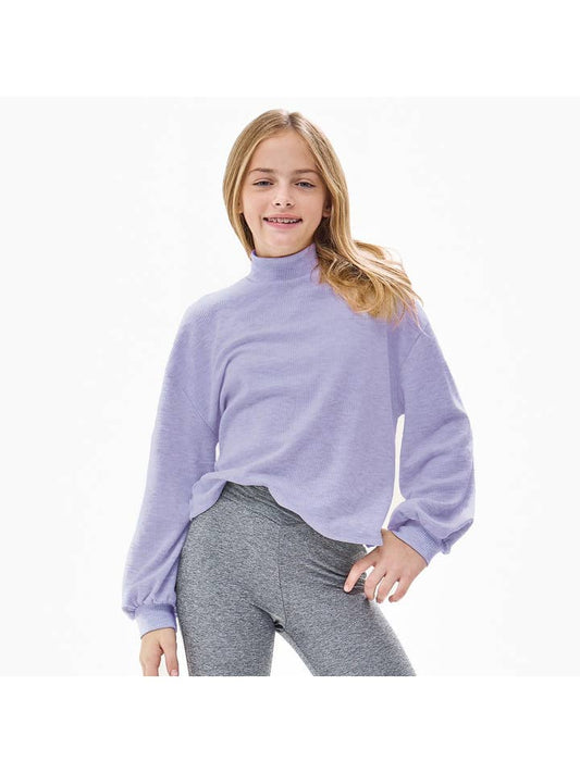 Thermal Knit Mock Turtleneck - Lavender