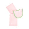 Pink & Green Gingham Bib & Burp Cloth Set