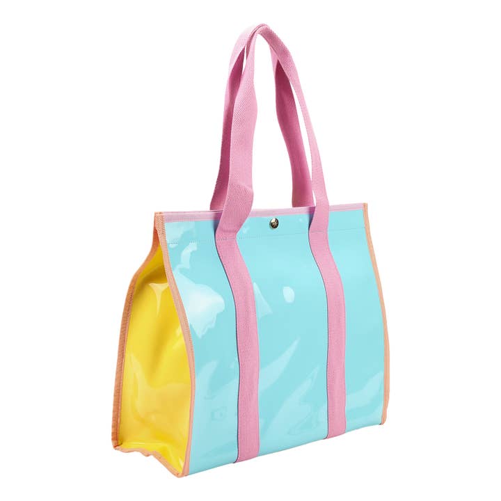 Color Block Vinyl Tote