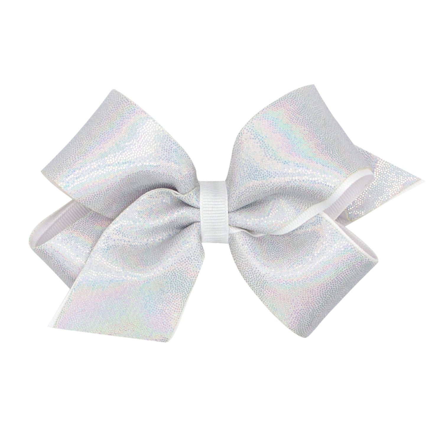 Medium Mirror Dot Hairbow, White