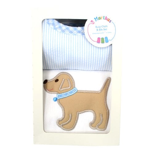 Blue Lab Burp & Bib Set (Boxed)