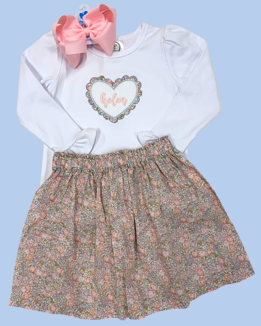 Sweetheart Scallop Heart Name Shirt