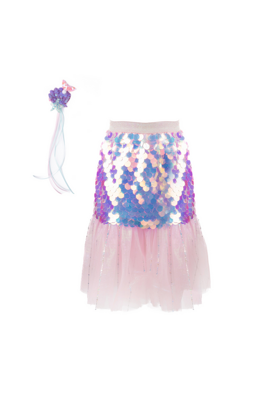 Bling Bling Mermaid Skirt & Hairclip Set Pink