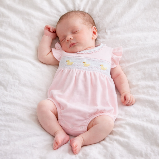 Little Ducklings Classics Smocked Bubble - Pink