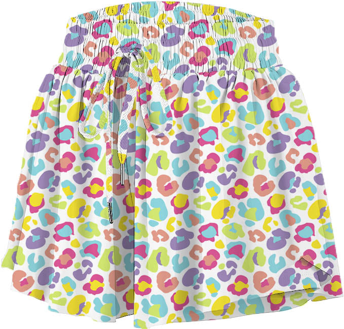 Neon Leopard Butterfly Shorts