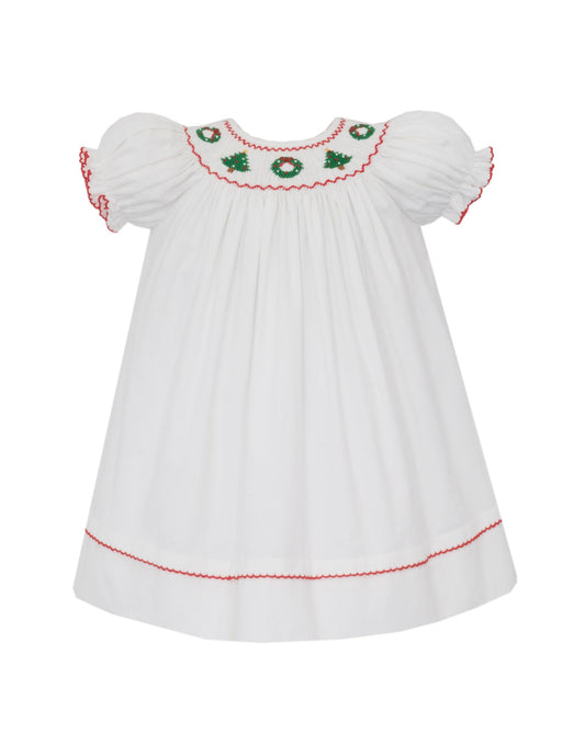White Christmas Corduroy Bishop Dress