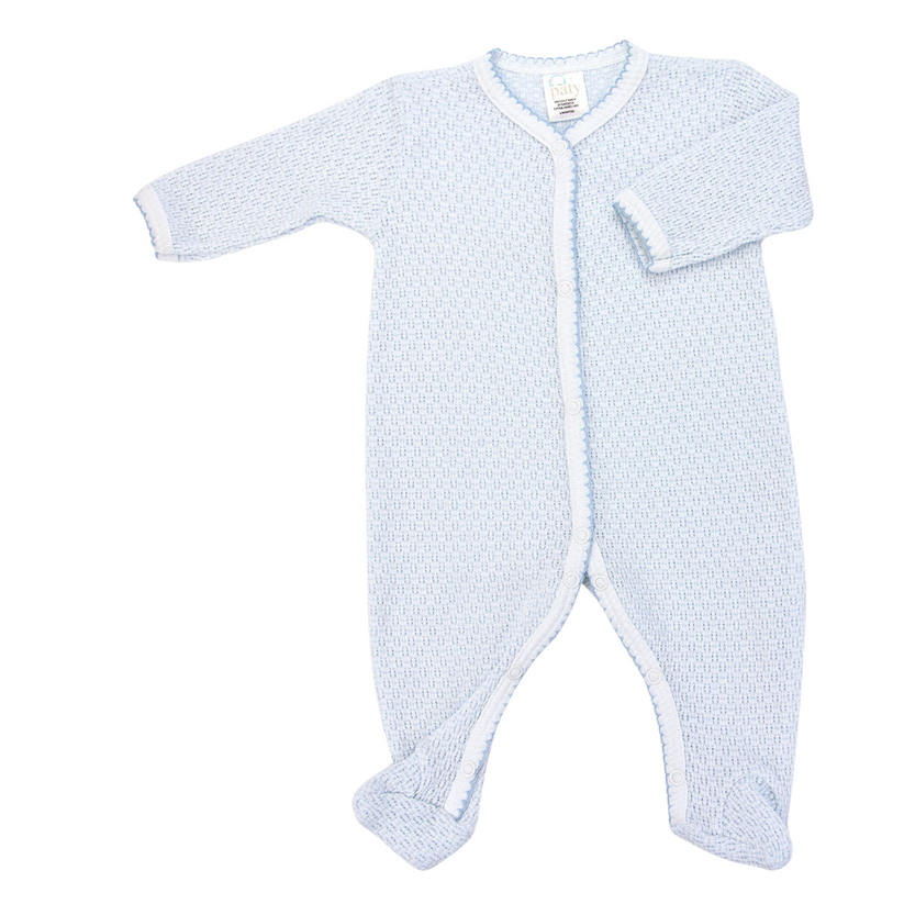 PatyKnit Solid Blue Footie