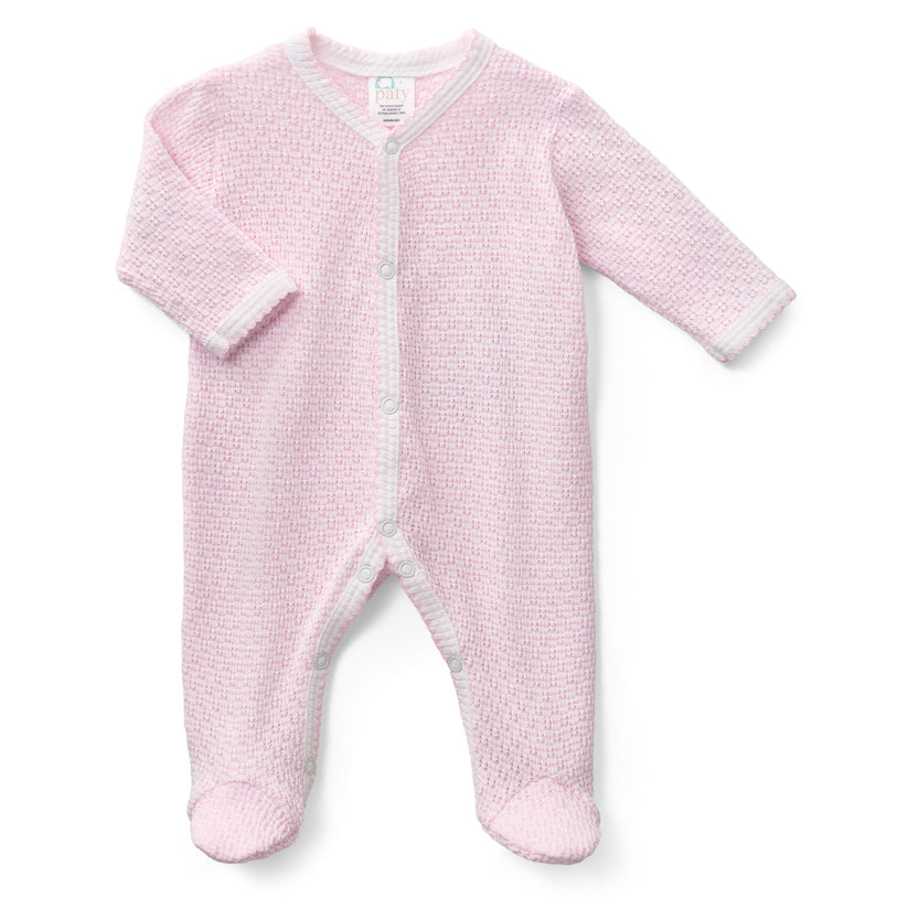 PatyKnit Solid Pink Footie