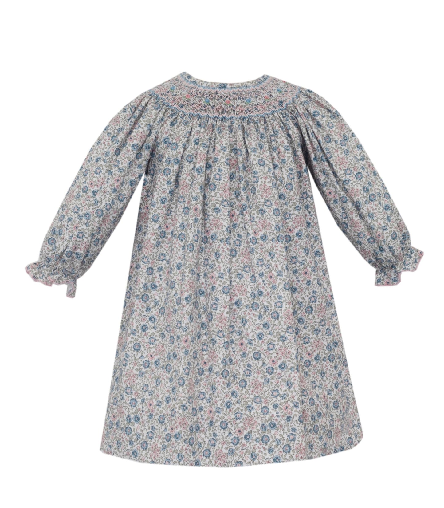 Florence Pink & Blue Floral Bishop Dress
