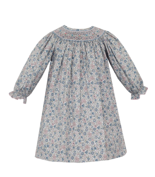 Florence Pink & Blue Floral Bishop Dress