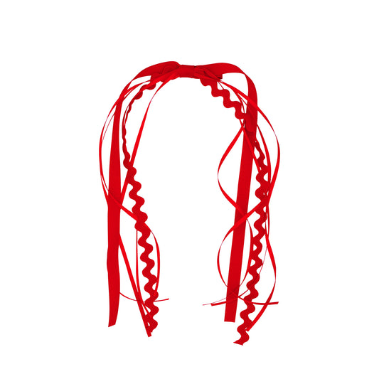 Ric Rac & Grosgrain Streamer Bow, 3 Color Options