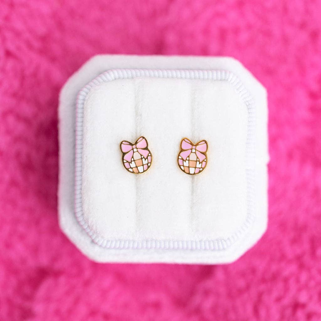 Disco Bow Stud Earrings