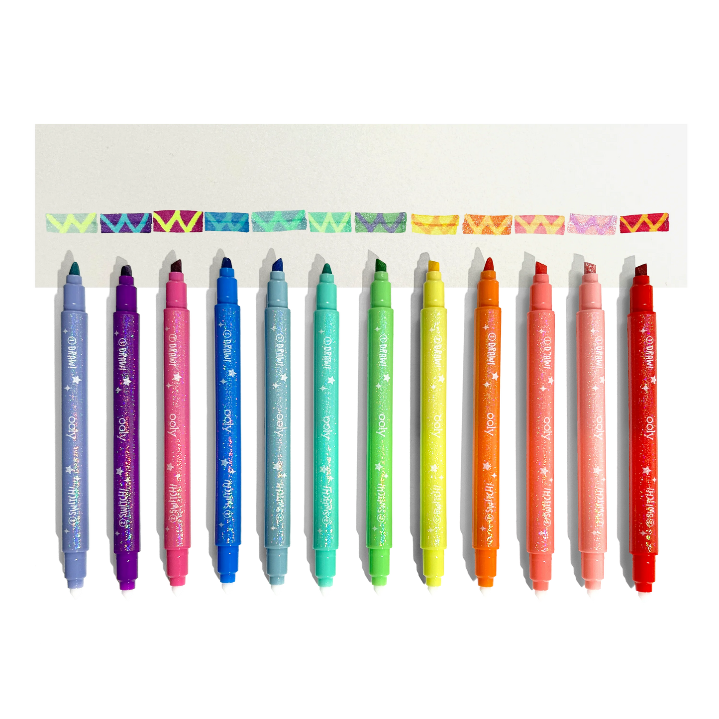 Switch-eroo!: Sparkle Glittery Color-Changing Markers (Set of 12)