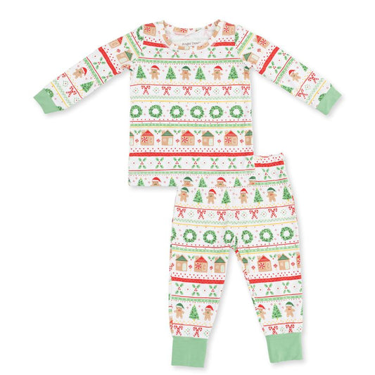 Gingerbread Fair Isle, Long Sleeve Loungewear Set